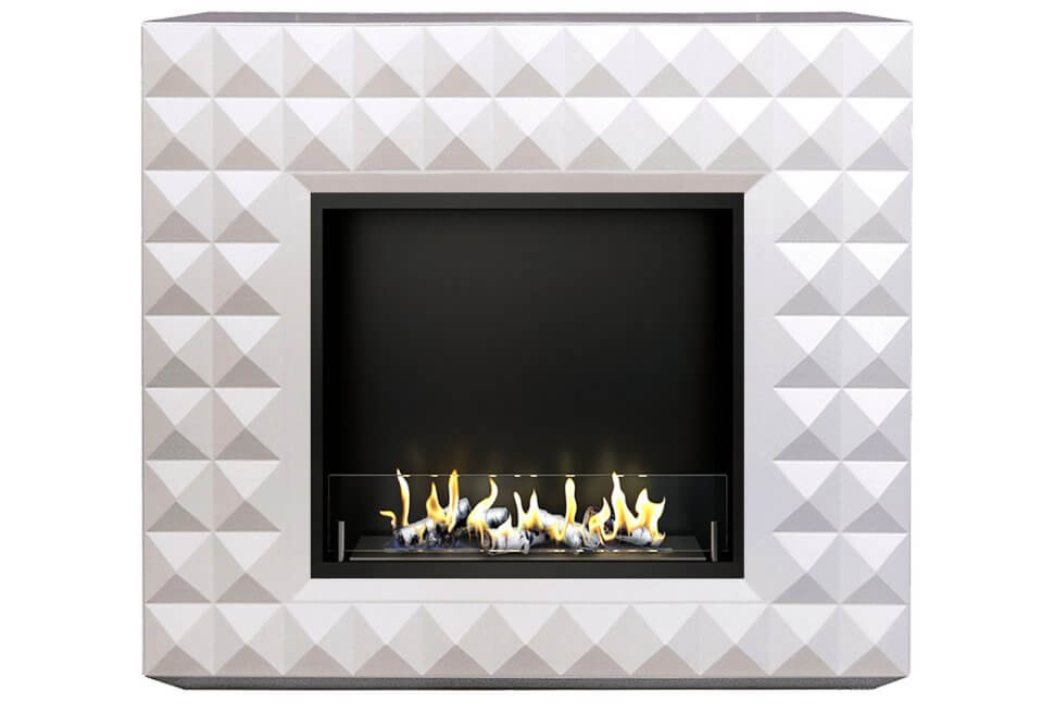 Биокамин в портале Firezo Diamond Бьянко белый, стандарт