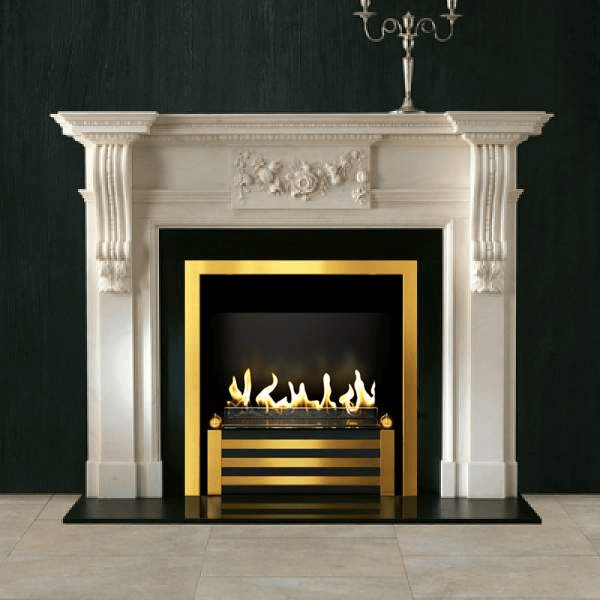 Биокамин в мраморном портале Firezo Аngelo, стандарт