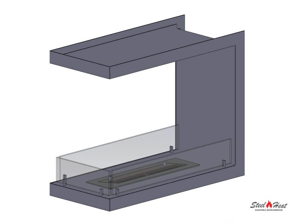 9864С Биокамин торцевой на заказ